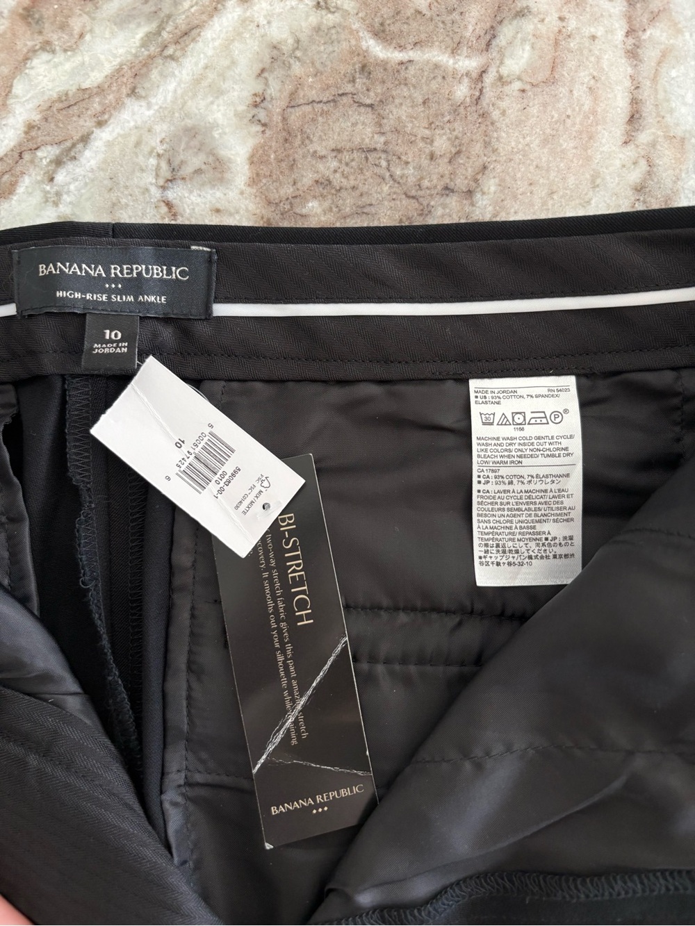 Banana Republic High Rise Slim Ankle Pants Black Bi-Stretch Work Wear Size 10 - Picture 6 of 8